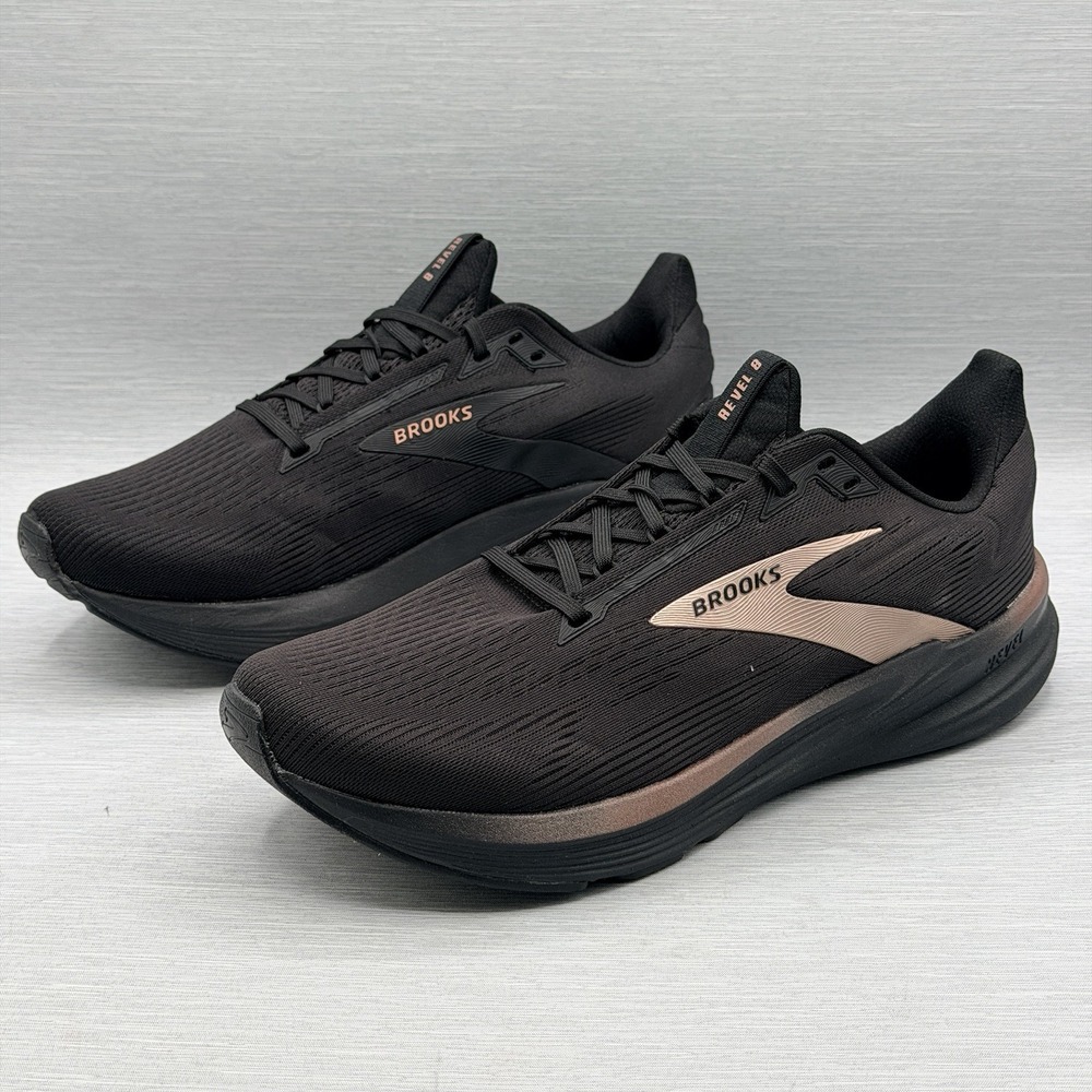 Brooks Revel 8 Women's 11 B Running Shoes Black Rose Gold Neutral Sneakers NIB